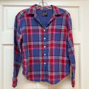 American Eagle 100% Cotton boyfriend fit multicolor plaid button down S